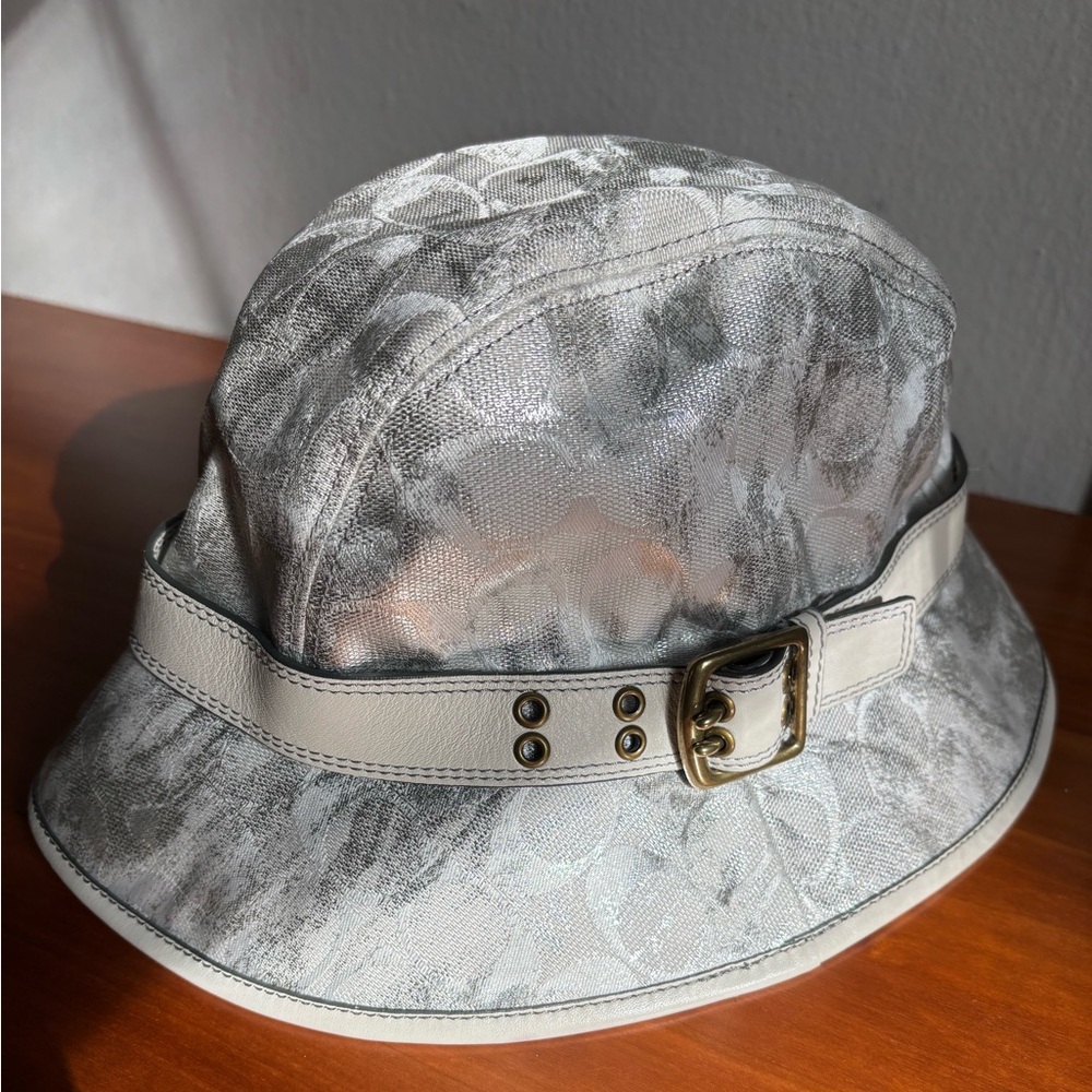 Coach Silver Signature Women's Hat with Buckle